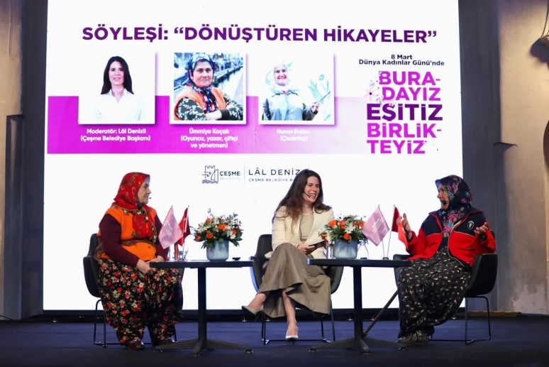Çeşme’de 8 Mart buluşması: “Dönüştüren Hikâyeler” söyleşisi yoğun ilgi gördü