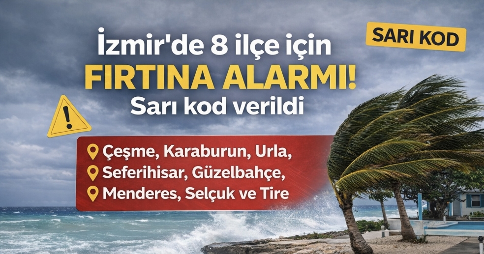 İzmir’de 8 ilçe için fırtına alarmı! Sarı kod verildi