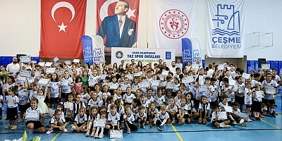 Çeşme Belediyespor Yaz Spor Okulları Sertifika Töreniyle Sona Erdi 