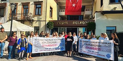 Çeşme’de DİSK ve Tüm Bel-Sen Kadın Cinayetlerine ve Şiddete Karşı Birlikte Ses Yükseltti