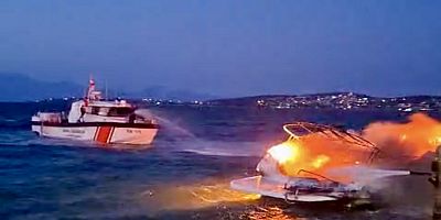 Çeşme’de Tekne Yangını Korkuttu!