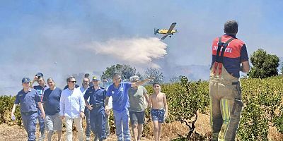 Çeşme'nin Germiyan Mahallesi Yakınlarında Yangın