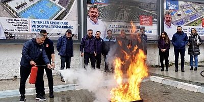 Çeşme Zabıtasına yangın güvenlik eğitimi verildi 
