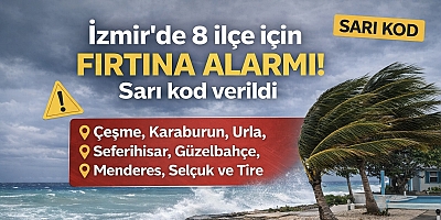 İzmir’de 8 ilçe için fırtına alarmı! Sarı kod verildi