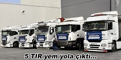 İzmir’den deprem bölgesine 5 TIR yem yola çıktı... 