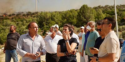 Kaymakam Maraşlı ve Belediye Başkanı Lal Denizli Yangın Bölgesinde 