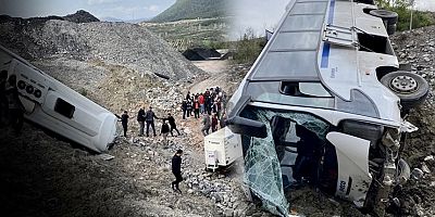 Manisa Soma’da maden işçilerini taşıyan servis devrildi!