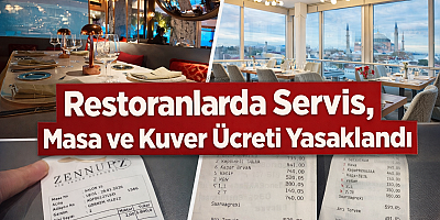 Restoranlarda Servis, Masa ve Kuver Ücreti Yasaklandı